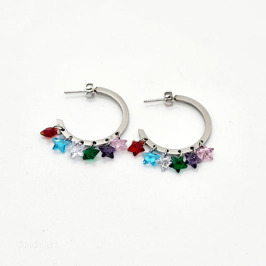 Multi-Colors Stars Earrings