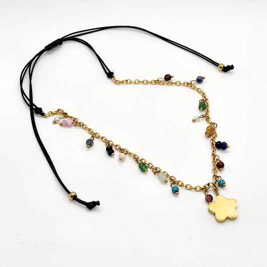 Flower and Beads Necklace