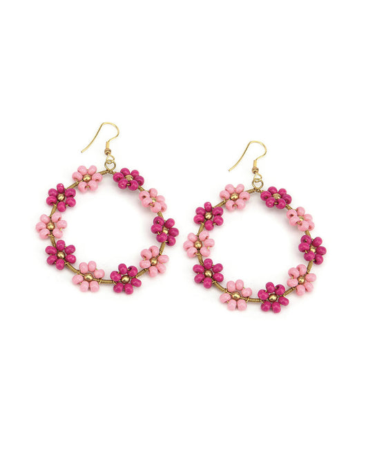 Pink Flowers Earrings