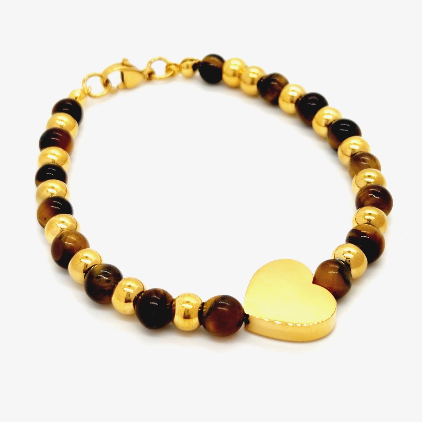 Tiger Eye & Heart Bracelet