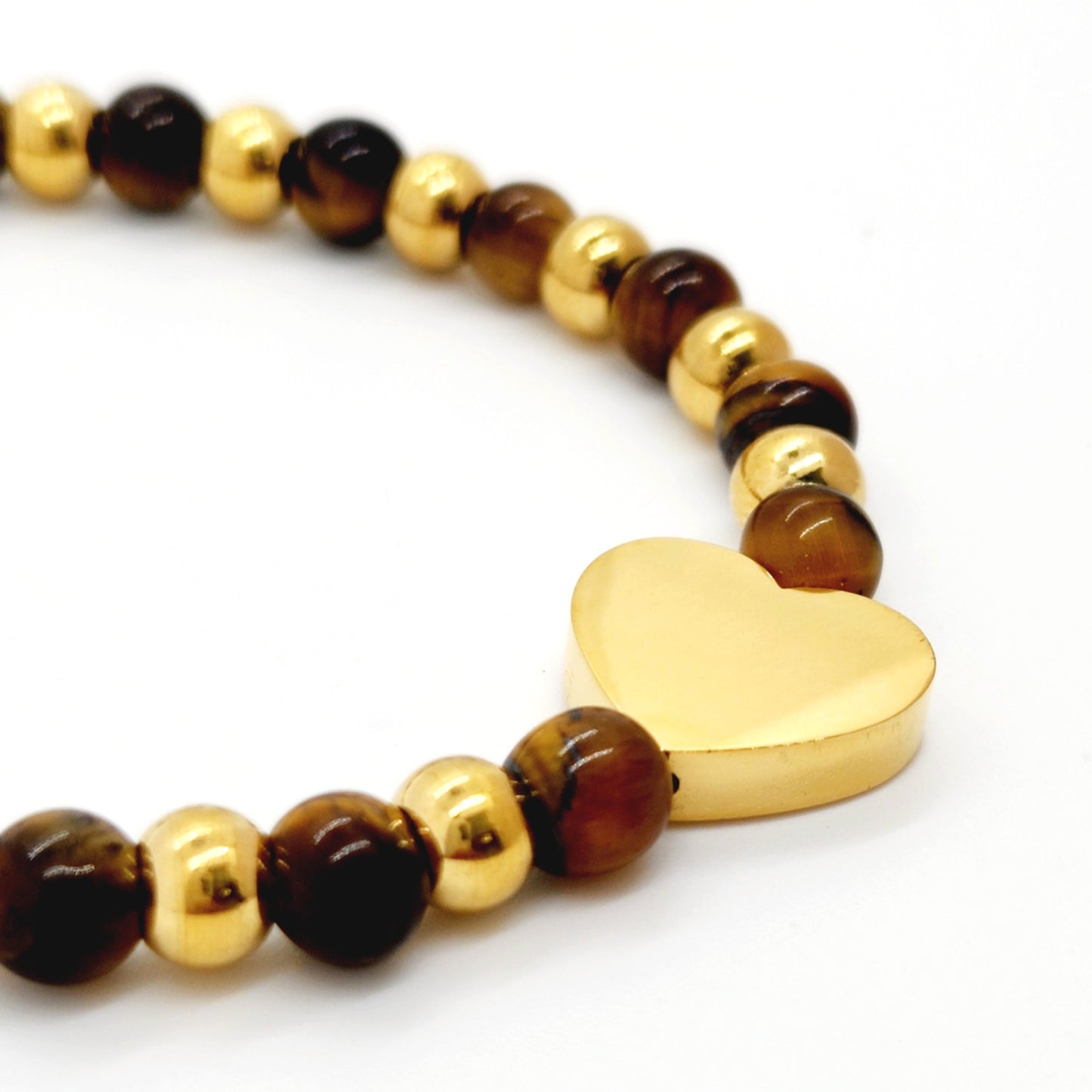 Tiger Eye & Heart Bracelet