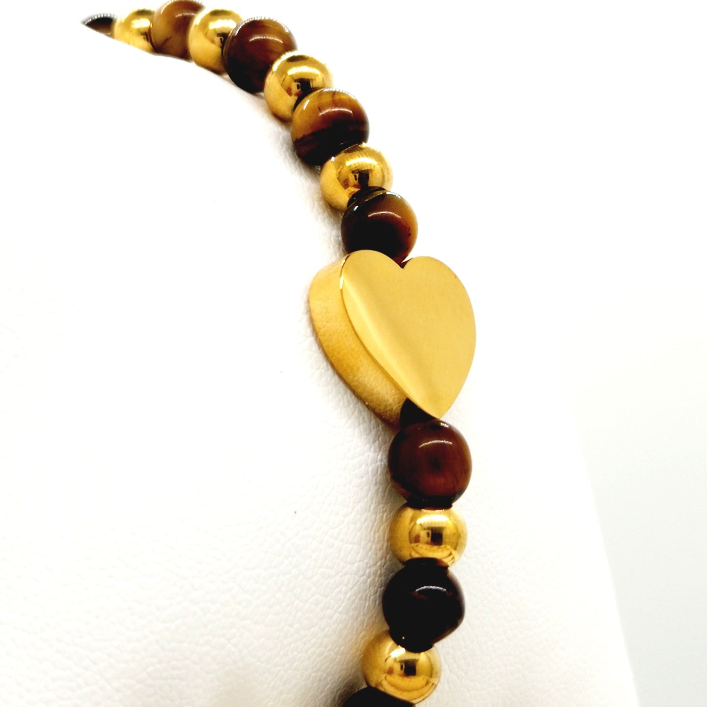 Tiger Eye & Heart Bracelet