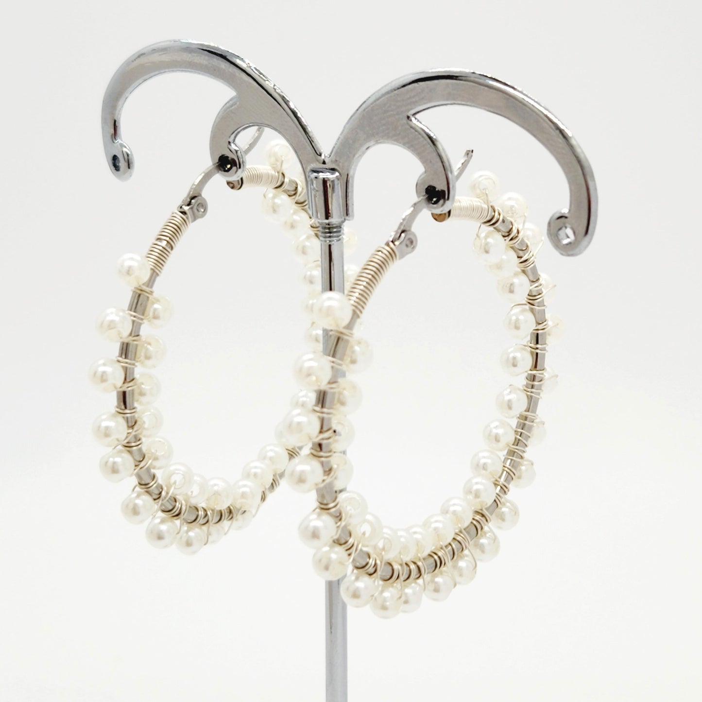 White Beads Earrings